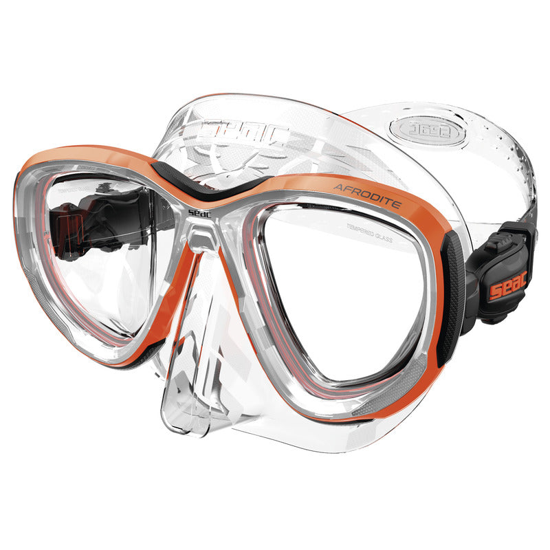 SEAC Afrodite Diving Mask - Low Volume with 3D Integrated Buckles : SEAC Afrodite หน้ากากดำน้ำปริมาตรต่ำ - ดีไซน์ Low Volume เคลียร์น้ำง่าย สวมใส่สบายเป็นพิเศษ