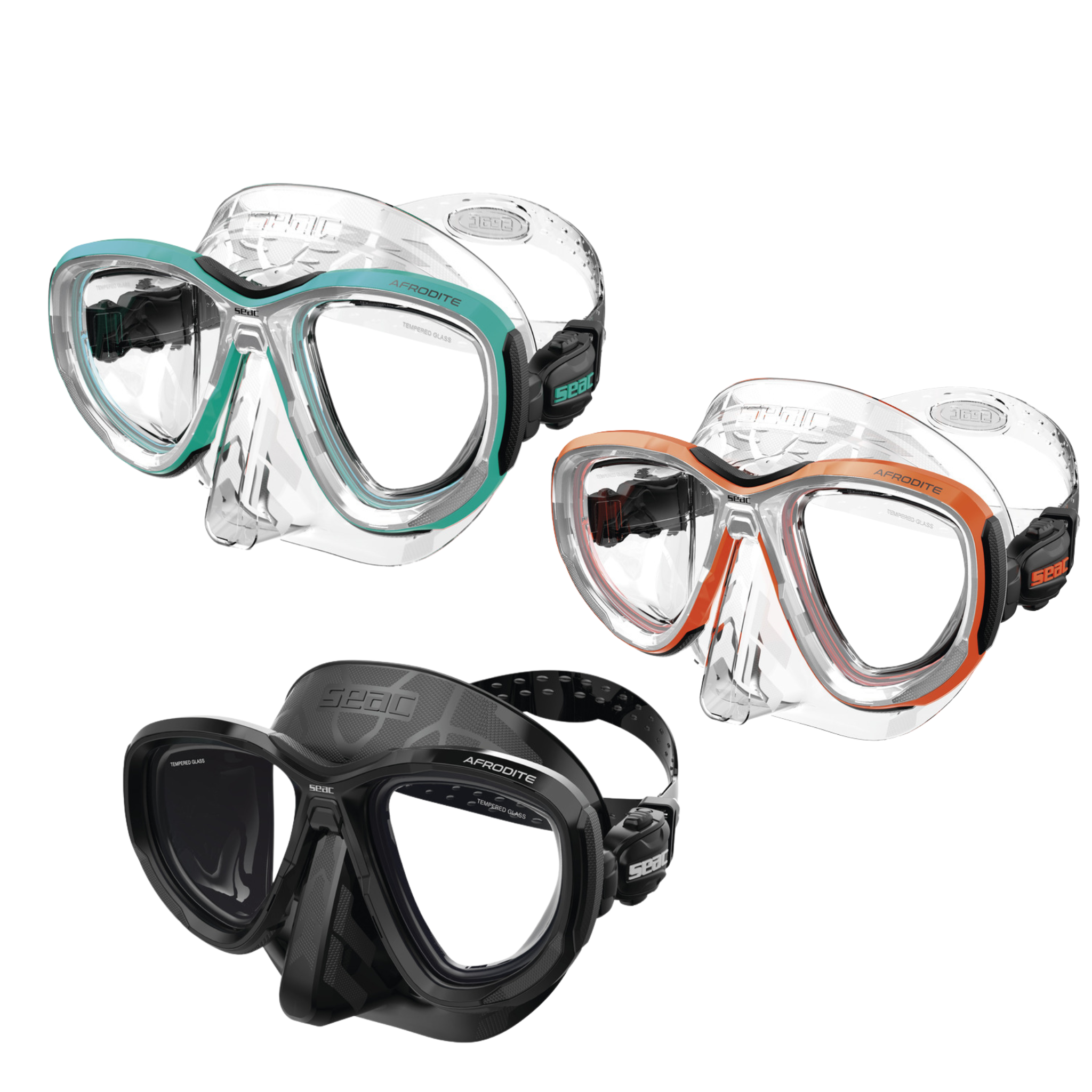 SEAC Afrodite Diving Mask - Low Volume with 3D Integrated Buckles  : SEAC Afrodite หน้ากากดำน้ำปริมาตรต่ำ - ดีไซน์ Low Volume เคลียร์น้ำง่าย สวมใส่สบายเป็นพิเศษ