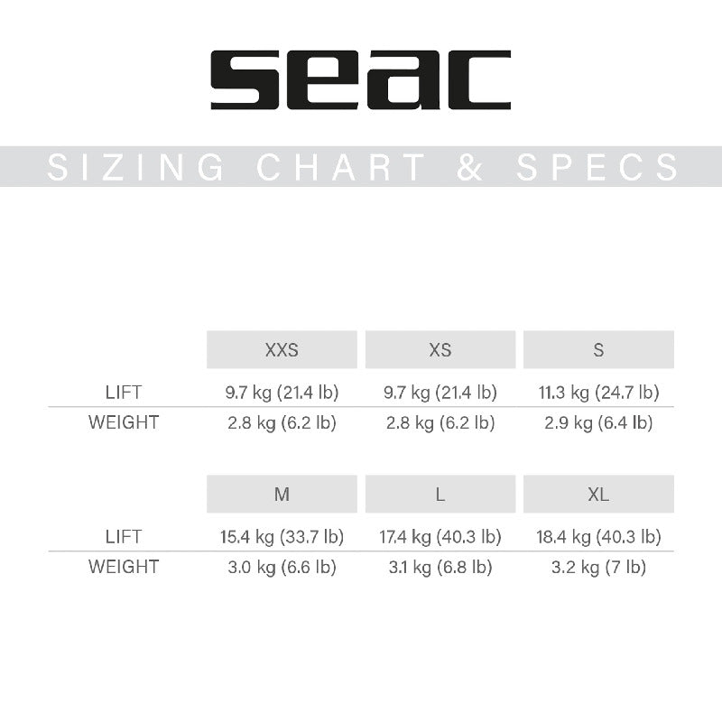 Bcd Sizing SEAC Smart BCD – Ocean Store Thailand